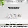 Oval Cut Stud Earrings for Women .86 Ct Simulated Diamond Sterling Silver Ginger Lyne - 2 of 4