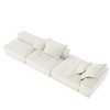 Whisen Chenille Fabric Cushion Sofa & Modular Sectional Sofa with 4 Pillows and 3 Seats, Modern Oversized Comfort for Family Living - 3 of 4