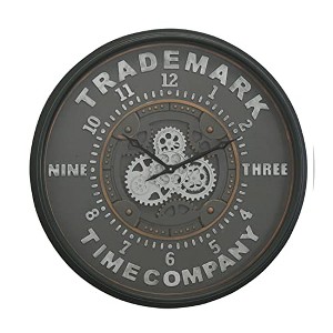 Yosemite Home Trademark 32" D Black Clock with Open Moving Gears - 1 of 4