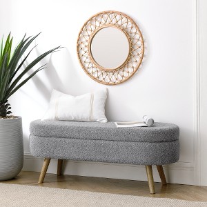 MAXZZZ Ottoman Oval Storage Bench,Rubber Wood Legs (43.5"x16"x16") - 1 of 1
