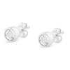 Haus of Brilliance Silver 1/5 Cttw Diamond Miracle-Set Bezel Barrel Style Stud Earrings - 4 of 4