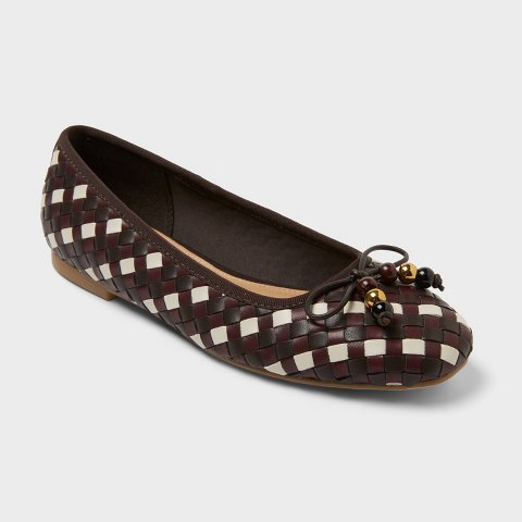 Обувь Universal Thread Women's Merritt Flats and Slip-Ons with Memory Foam Insole - Universal Thread™ Brown 8