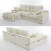 GlasFlength Modular Sectional Living Room Sofa Set, Modern Minimalist Style Upholstered Sleeper Sofa for Bedroom, L-Shape, White, 29.1"*27.6"*16.5" - image 2 of 4