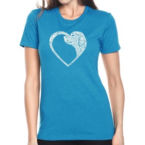 LA Pop Art Dog Heart - Women's Premium Blend Word Art T-Shirt - 1 of 4
