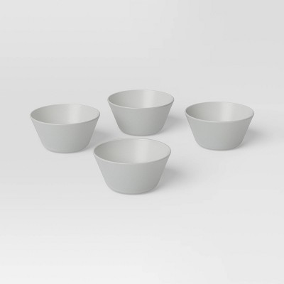 Image of 4pc Mini Bowls Light Gray - Room Essentials™: Small Plastic Snack Bowls, BPA-Free, Microwave & Dishwasher Safe, Dorm Essentials