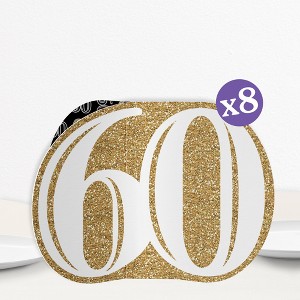 Big Dot of Happiness 3D Gold 60th Birthday Centerpiece Table Decorations, Freestanding Adult 60th Birthday Party Centerpieces - 8 Count - 1 of 4
