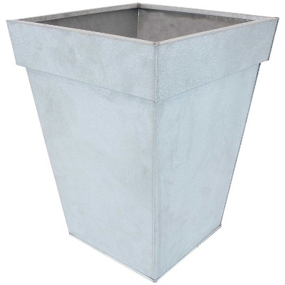 Sunnydaze Modern Decorative Square Indoor/Outdoor Galvanized Steel Flower Planter - 13.75" Square - Mist