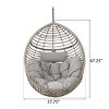 Outdoor Patio PE Rattan Hanging Basket Chair,Metal Hanging Egg Chair with Cushion,Garden Balcony Hammock Swing Chair without Stand-Coolbibila - 4 of 4