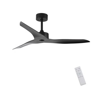 YUHAO 52 Inch Indoor 6-speed Modern and Contemporary Ceiling Fan without Light,3 Brown ABS Blades and Remote Control - 1 of 4