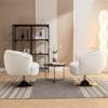 LOVMOR Chenille Fabric Accent Swivel Chair With Gold Metal Round Base - 4 of 4