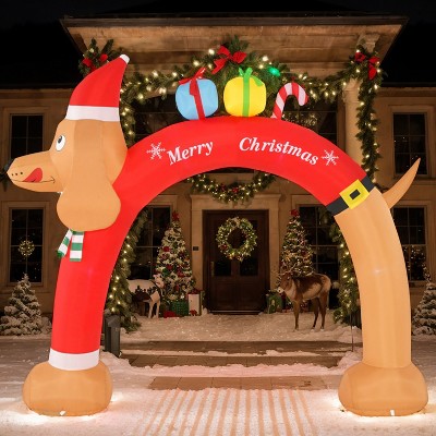 Resenkos 8-foot inflatable Christmas arch decoration Multi-color