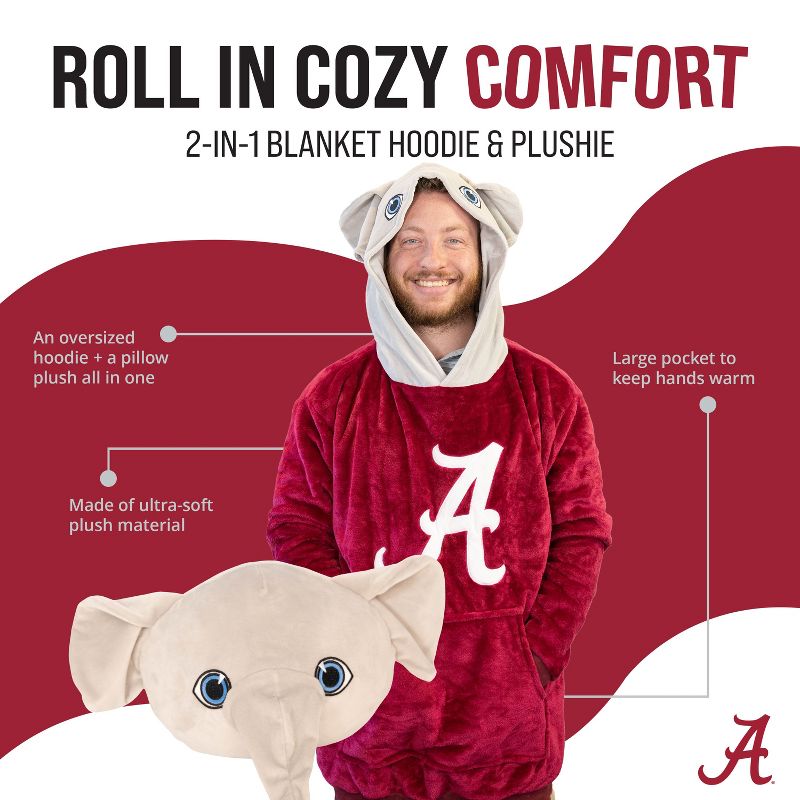 University of Alabama Big Al Snugible Blanket Hoodie & Pillow, 3 of 8