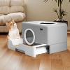 LunaLulinlk Gray Large Closed Cat Litter Box with Lid and Drawer for Easy Cleaning - 3 of 4