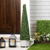 Northlight Two-Toned Artificial Boxwood Topiary Cone Tree in Pot - 4' - 2 of 4