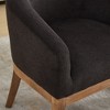 Kumasinova 19"W Mid-Century Modern Barrel Dining Chairs with Low Back,Soft Linen Fabirc Accent Chairs for Living Room,Solid Rubberwood Armchair - 4 of 4
