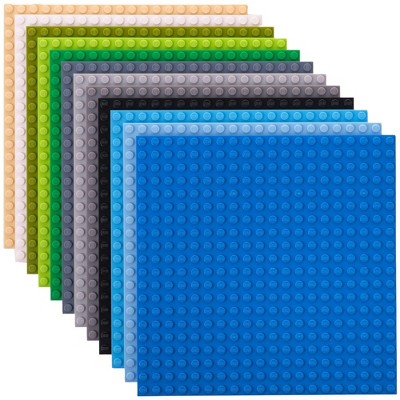 Strictly Briks Classic Stackable Baseplates, Compatible with All Major Brands, Nature Colors, 12 Pack, 6x6 Inches