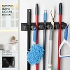 2 Pk Mop and Broom Holder Wall Mount - 5 Slots, 6 Hooks, 7.5lbs Capacity for Garage, Home, Kitchen, Closet, Laundry Room Organization Black Homeitusa - 4 of 4