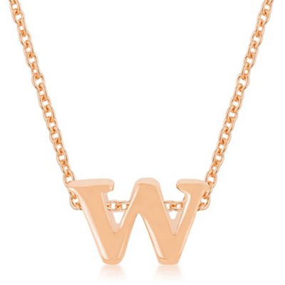ShineHigh Rose Gold Initial Pendant Necklaces – Personalized Alphabet Letter NecklaceS in Polished Finish with Adjustable Link Chain