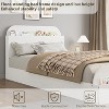 Twin Size Bed Frame, Wooden Beds with Storage Headboard and Raised-Foodboard for Kid, Twin-Floor Low Platform Bed - 4 of 4