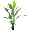 Acekool 5.2ft Artificial Bird of Paradise Plant with 2 Vibrant Flowers and 23 Realistic Leaves, Faux Tropical Plant for Home and Office Décor - 3 of 4