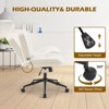 JIONJOY Armless Ergonomic Office Chair: Wide PU Leather Swivel Computer Accent Chair - Adjustable Height & Omni-directional Casters - 3 of 4