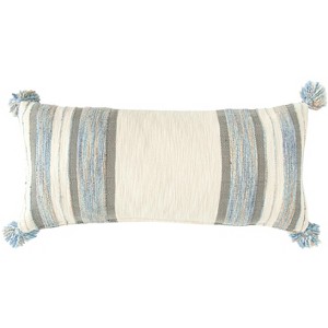 Storied Home Cotton Knit Throw Pillow with Ruffle Edge, Multicolor - 1 of 4
