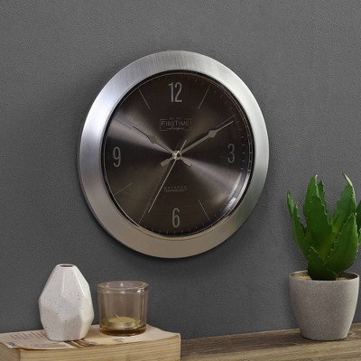 11" Steel Core Wall Clock Bullet Silver - FirsTime