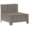 vidaXL Modern Patio Middle Sofa – Comfortable Outdoor Seating with Cushions – Gray Poly Rattan Material - 3 of 4