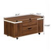 Multi-Functional Lift-Top Coffee Table with Hidden Storage, 4 Stools, and Lockable Casters for Modern Living Spaces - 4 of 4
