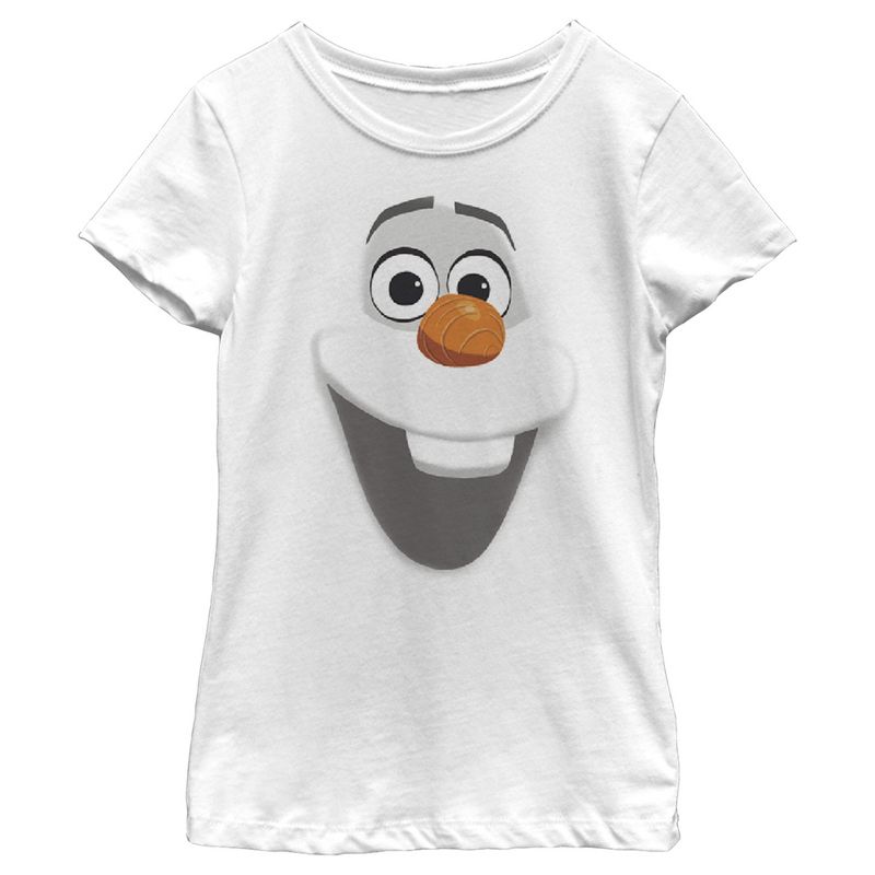 Girl's Frozen Olaf Face T-Shirt, 1 of 5