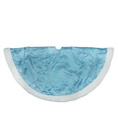 Northlight 48" Blue and White Glittered Snowflake Christmas Tree Skirt