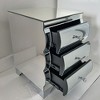 Gulches Modern Mirrored Nightstand with 3 Drawers - Silver Baked Curved Mirror Bedside Table, Glass & MDF Material, Stainless Steel Legs - 4 of 4