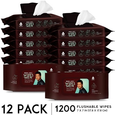 Pursonic - 12 Pack of Flushable Mario Lopez Man Wipes (1200 Mint Scented Wipes)