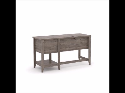 Pebble Pine Wood Computer Desk with Drawer and Filing Cabinet
