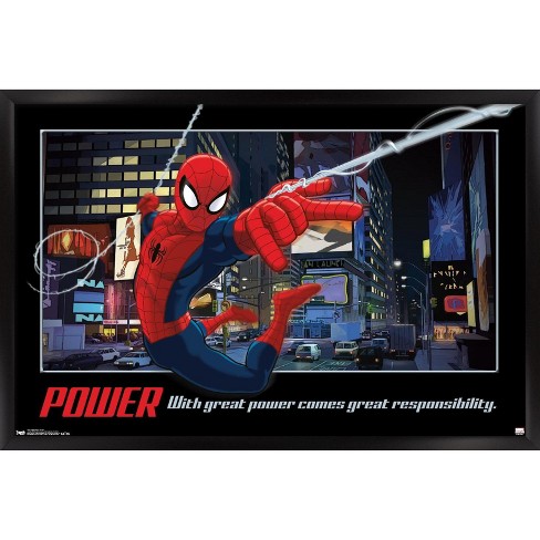 Trends International Marvel Comics Spider-man - Power Framed Wall Poster  Prints Black Framed Version 14.725 X 22.375 : Target