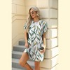 Womens Cauual T Shirt Dress Summer Shift Sundess Floral A Line Lounge Dress V Neck Floral Mini Dress Short Sleeve Beach Dress - 2 of 4