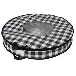 Organize It All 2pk Christmas Wreath Storage Bag Buffalo Plaid - 1 of 4