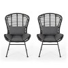 2pc Modern La Habra Chair with Iron and Plastic for Outside-Christopher Knight Home - 2 of 4