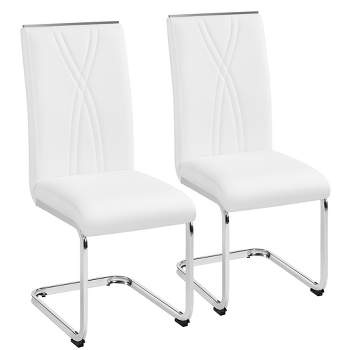 Yaheetech 2PCS Faux Leather Dining Chairs with Metal Legs