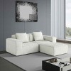 2-Seat Combination Modular Sofa, Oversized Sofa with 1 Ottoman, Flexible Sofa with Foam Filling and Corduroy Fabric-Coolbibila - 3 of 4