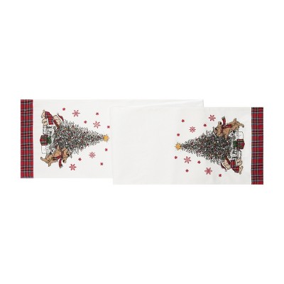 C&F Home 13" x 72" Festive Dogs Table Runner