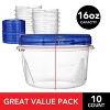 Stock Your Home 16-oz Plastic Containers with Twist Top Lids (10 Pack) - 2 of 4