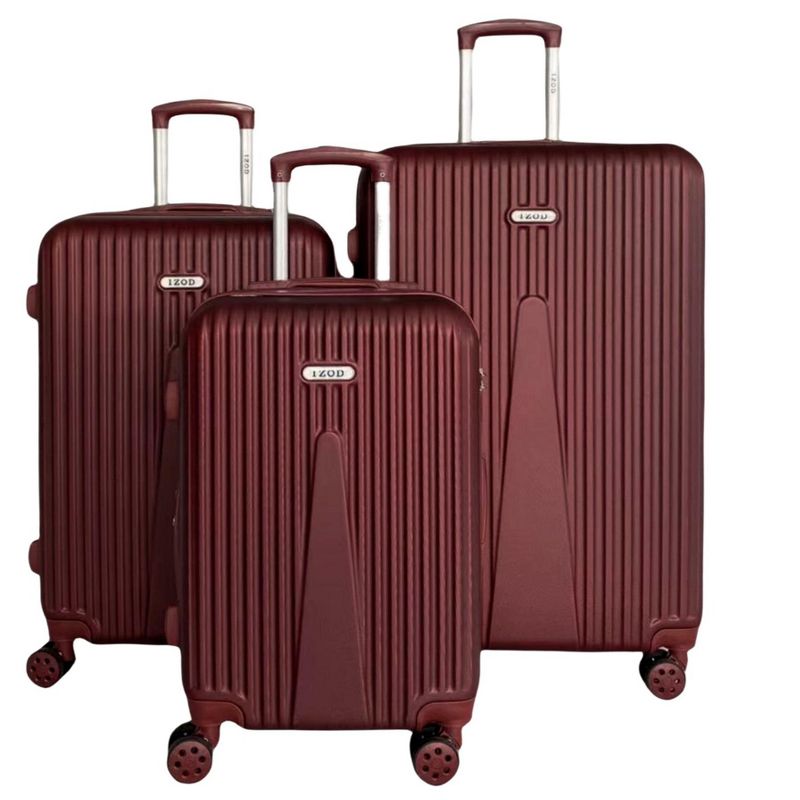 IZOD Janisa Expandable ABS Hard shell Lightweight 360 Dual Spinning Wheels Combo Lock 3 Piece Luggage Set, 1 of 7