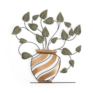 Brewster Betel Botanical Metal Wall Art: Iron Construction, 30" Height, Contemporary Style, Dry Dust Care, Vertical Orientation - 1 of 4