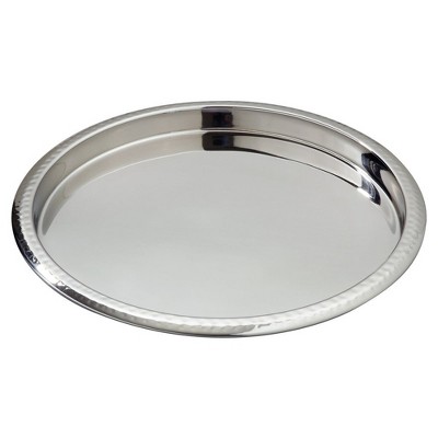 Jiallo  Hammered Border Stainless Steel Serving Tray