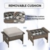 Gymojoy 2 Pieces Outdoor Patio Rattan Ottomans with cushions - 4 of 4