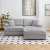 Modern 88.6" Corduroy Deep Seat Sofa with Storage Ottoman, Cloud-Like Comfy 3-Seater Couch for Living Room or Small Spaces–The Pop Home - 2 of 4