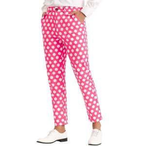 INSPIRE CHIC Men's Classic Polka Dots Pattern Flat Front Pants - 1 of 4