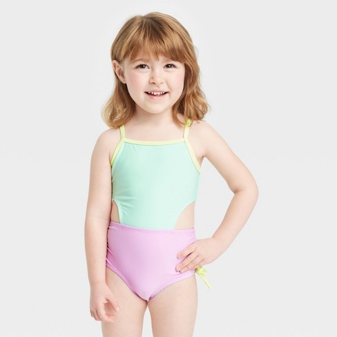 Toddler Girls' One Piece Swimsuit - Cat u0026 Jack™ Green : Target
