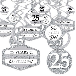 Big Dot of Happiness We Still Do - 25th Wedding Anniversary - Anniversary Party Hanging Decor - Party Decoration Swirls - Set of 40 - 1 of 4